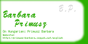 barbara primusz business card